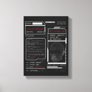 Corrupted - Techno-Brutalist Streetwear Design Canvas Print