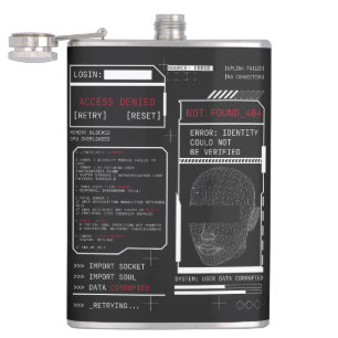 Corrupted - Techno-Brutalist Streetwear Design Hip Flask