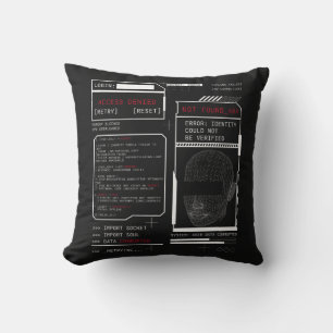 Corrupted - Techno-Brutalist Streetwear Design Throw Pillow