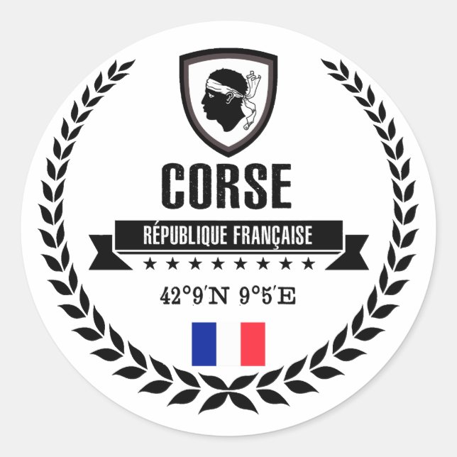 Corse Classic Round Sticker (Front)