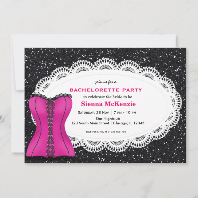 Corset Bachelorette Party Invitation (Front)