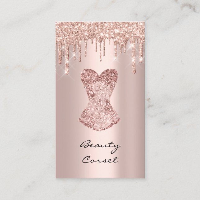 Corset Bridal Shower Wedding Event. Rose Business Card (Front)