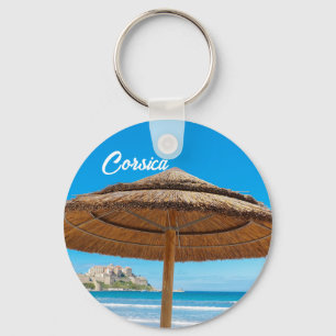 Corsica Calvi Citadel and Beach Souvenir Keychain