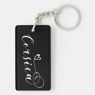 Corsica Flag Heart, Corsican, France Keychain