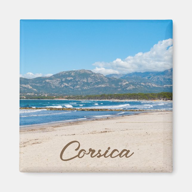 Corsica France Beach and Mountains Magnet (Front)