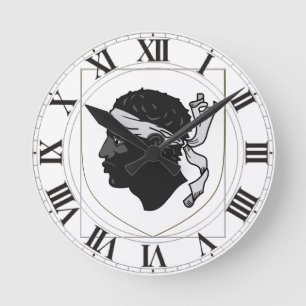 Corsica France Coat of Arms Round Clock