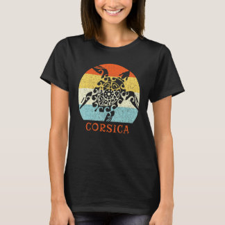 Corsica France Vintage Retro Turtle European Vacat T-Shirt