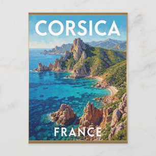 Corsica Island France Rugged Coastal Landscape Postcard