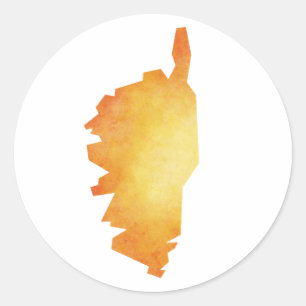 Corsica Map Classic Round Sticker