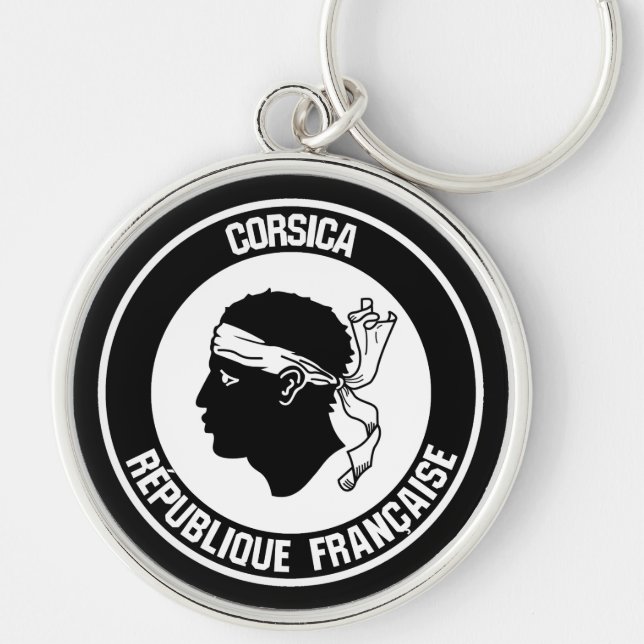 Corsica Round Emblem Keychain (Front)