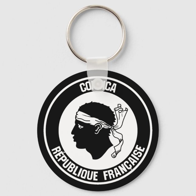 Corsica Round Emblem Keychain (Front)