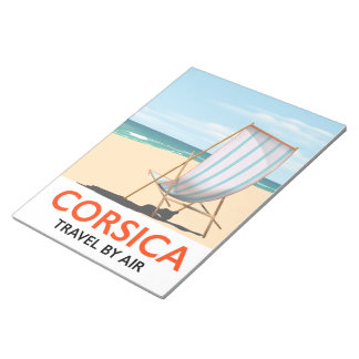 Corsica "travel by air" Vintage beach poster Notepad