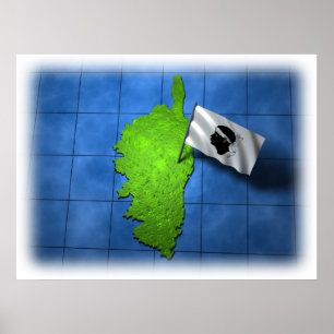Corsica with its own flag poster