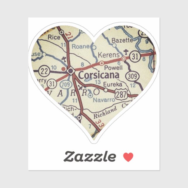 Corsicana Texas Vintage Map (Sheet)