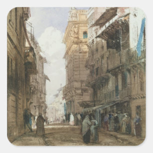 Corso Sant'Anastasia, Verona, with the Palace of P Square Sticker