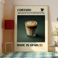 Cortado Coffee Wall Art, Spanish Espresso Drink
