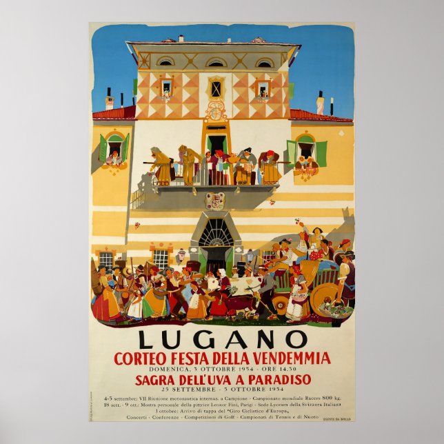 Corteo festa della Vendemmia, Lugano,Travel Poster (Front)