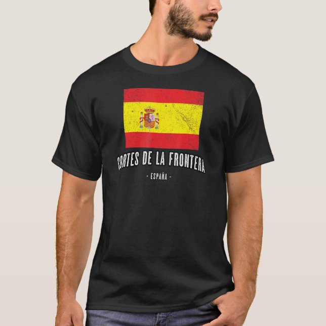 Cortes De La Frontera Spain Es Flag City   Bandera T-Shirt (Front)