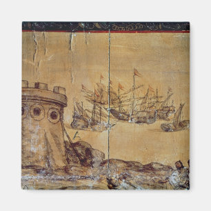 Cortes sails for Mexico, 1518 Magnet