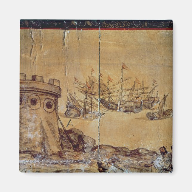 Cortes sails for Mexico, 1518 Magnet (Front)