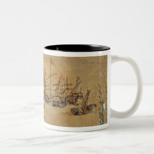 Cortes sails for Mexico, 1518 Two-Tone Coffee Mug