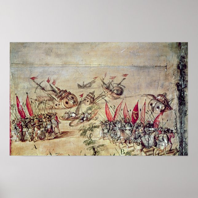 Cortes sinking his fleet off the coast of poster (Front)