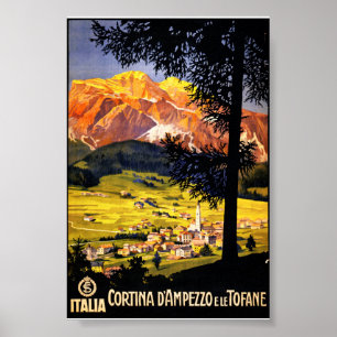 Cortina d Ampezzo Italy Vintage Poster Restored