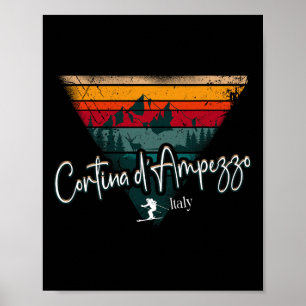 Cortina D’ampezzo Ski Resort Italian Alps Skiing D Poster