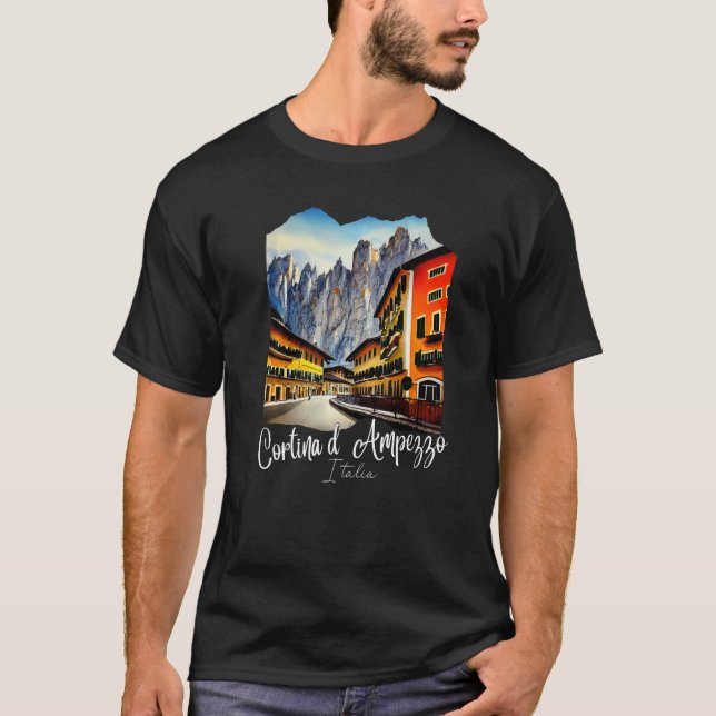 Cortina d'Ampezzo Dolomiti Painting Cortina d'Ampe T-Shirt (Front)