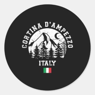 Cortina D'ampezzo Italy Alps Ski Resort Alpine Ski Classic Round Sticker