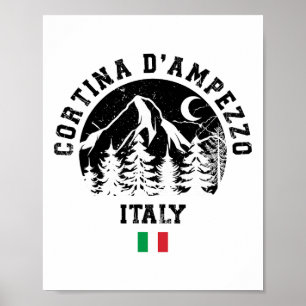 Cortina D'ampezzo Italy Alps Ski Resort Alpine Ski Poster
