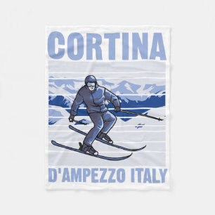 Cortina D'ampezzo Italy Ski  Fleece Blanket