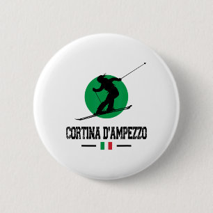 Cortina D'ampezzo Italy Ski Resort Alps Italian Sk 2 Inch Round Button