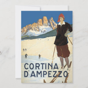 Cortina d'Ampezzo, Italy, Vintage Travel Ski Alps
