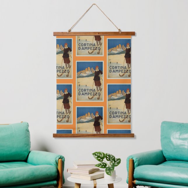Cortina D'Ampezzo Ski Resort Italy Dolomiti Hanging Tapestry (Living Room)