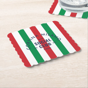 Cortina Milano Apres Social Club Italia Party Paper Coaster