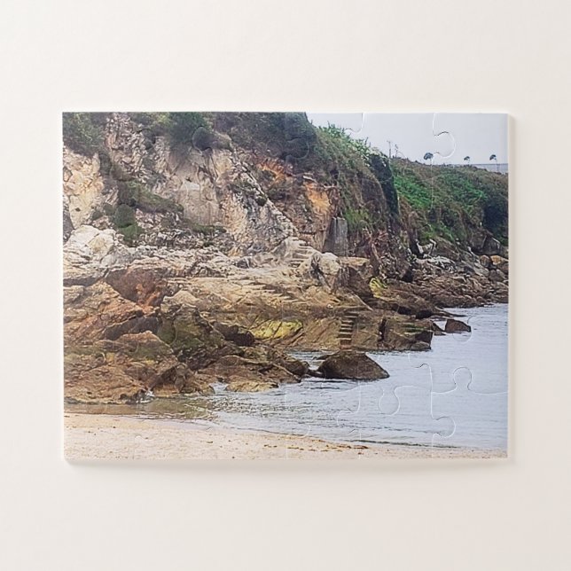 Coruna, Spain | Cliffs By The Seashore Dementia Jigsaw Puzzle (Horizontal)