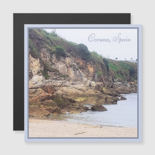 Coruna, Spain Sandy Bay Ocean Inlet Magnet Card