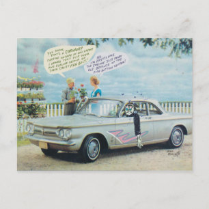 Corvair Cartoon Postcard by Bard Beach