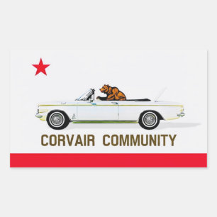 Corvair Community California EM flag Sticker