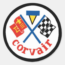 Corvair Vintage Patch 2 Colour/Black Stickers