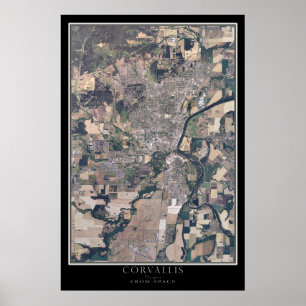 Corvallis Oregon From Space Satellite Map Poster