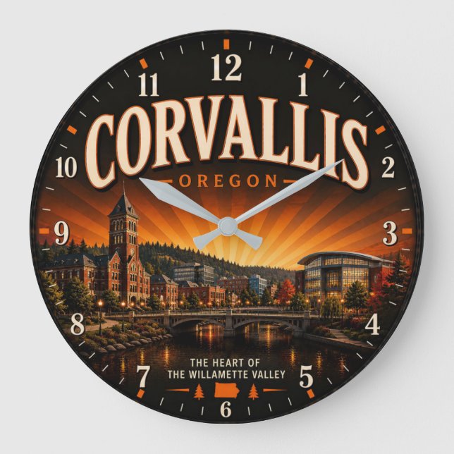 Corvallis Oregon Large Clock (Front)