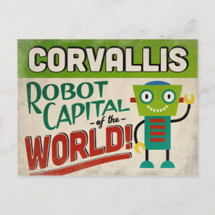 Corvallis Oregon Robot - Funny Vintage Postcard