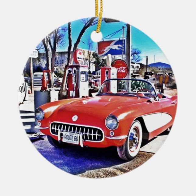 Corvette 66 ceramic ornament (Front)