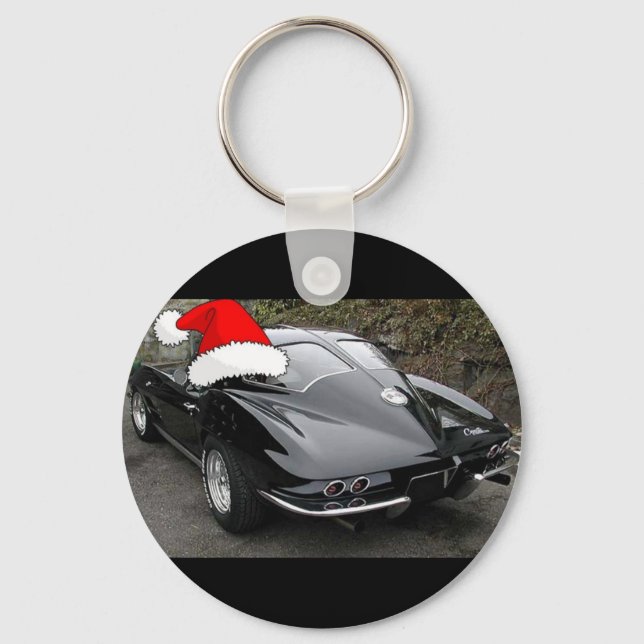 Corvette Black Split Window/Christmas Keychain (Front)