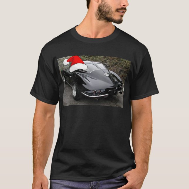Corvette Black Split Window/Christmas T-Shirt (Front)