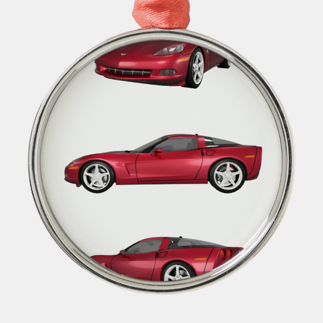 Corvette: Candy Apple Finish Metal Ornament (Front)
