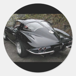 Corvette Classic Black Split Window Round Sticker