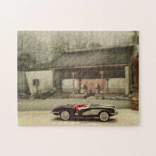 Corvette In Asian Courtyard Puzzle (Horizontal)